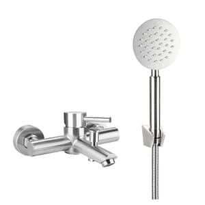 Baterie cada Pole, monocomanda, inox, cu para dus, finisaj satinat