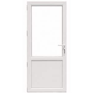 Usa exterior FENSTERWELT, cu geam, 4 camere, 2/3, stanga, PVC, 88 x 198 cm, alb
