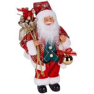 Decoratiune Mos Craciun, 30 cm, rosu