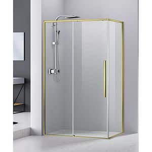 Cabina dus standard BELFORM Fortuna, dreptunghiulara, aluminiu, 120 x 80 x 200 cm, sticla securizata 6mm, profil auriu