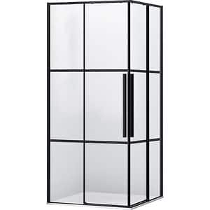 Cabina dus standard BELFORM Infinity, patrata, 90 x 90 x 200 cm, profil aluminiu, sticla securizata 6mm, negru