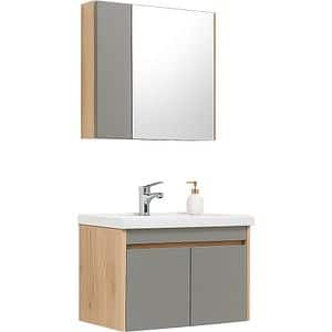 Set mobilier baie WOODART Eve, 2 piese, 62 cm, maro-gri