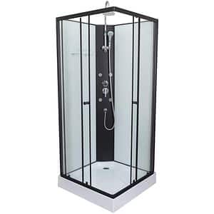 Cabina de dus cu hidromasaj SANOTECHNIK Stil PS18B, 90 x 90 x 225 cm, sticla securizata 4mm, profil negru