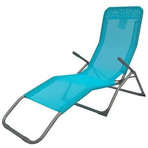 Sezlong gradina Ucamp, otel, 140 x 60 x 100 cm, albastru