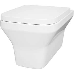 Vas WC suspendat GOODHOME Teesta, ceramica, capac duroplast, inchidere lenta, 36 x 53 x 35 cm, alb
