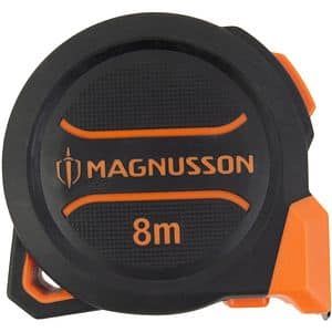 Ruleta magnetica MAGNUSSON, plastic ABS, 8 m, negru-portocaliu