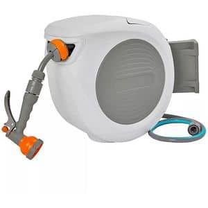 Derulator furtun automat, montaj pe perete, 20 m, polipropilena, alb