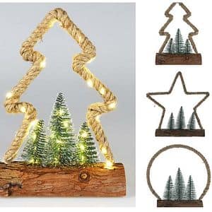Decoratiune Craciun 30 LED-uri, iuta, maro, diverse modele