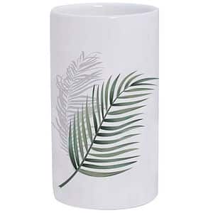 Pahar baie FRANDIS 196164, Feuilles, ceramica, alb