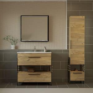 Oglinda baie SANITOP Element, 70 x 3 x 68 cm, negru