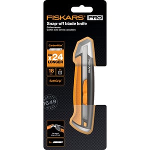 Cutit Snap-off FISKARS CarbonMax, 18mm, metal, negru