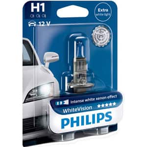 Bec auto halogen pentru far PHILIPS White Vision, H1, 12V, 55W, P14.5S, 1 bucata