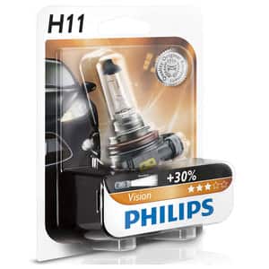 Bec auto PHILIPS H11 Vision+30%, 55W, blister 1 bucata