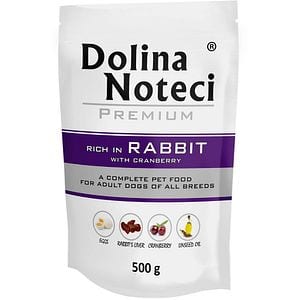 Hrana umeda pentru caini DOLINA NOTECI, Adult, Iepure si Merisoare, 10 x 500 g