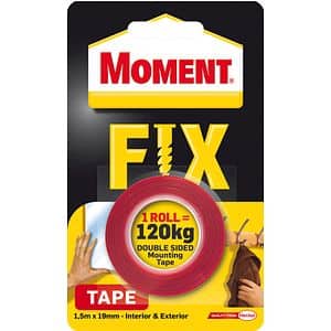 Banda dubla adeziva Moment Fix 19 mm x 1.5 m, rosu