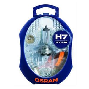 Set becuri auto OSRAM H7, 55W, 12V + sigurante