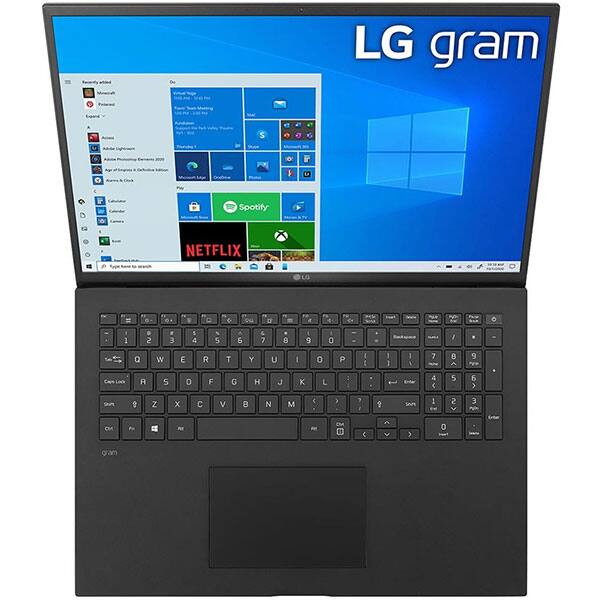 Laptop LG Gram 17Z90P, Intel Core i5-1135G7 pana la 4.2GHz, 17" WQXGA, 16GB, SSD 512GB, Intel Iris Xe Graphics, Windows 10 Home, negru
