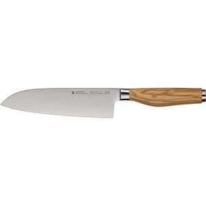 Cutit santoku WMF Grand Wood 1897636032, 18cm, otel, maro