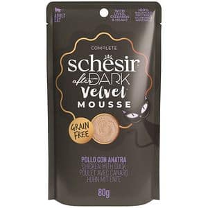 Hrana umeda pentru pisici SCHESIR After Dark Mousse, Adult, Pui si Rata, 12 x 80 g