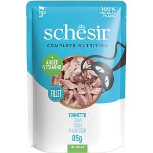 Hrana umeda pentru pisici SCHESIR, Adult, Ton in aspic, 85 g