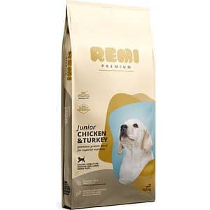 Hrana uscata pentru caini REMI PREMIUM, Medium & Large, Junior, Curcan, 12.5 kg