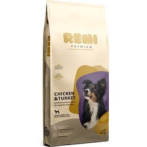 Hrana uscata pentru caini REMI PREMIUM, Medium, Adult, Curcan, 12.5 kg