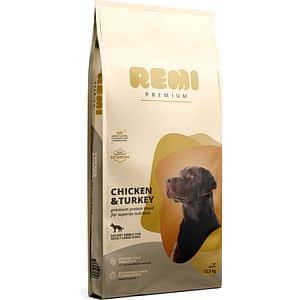 Hrana uscata pentru caini REMI PREMIUM, Large, Adult, Curcan, 12.5 kg