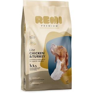 Hrana uscata pentru caini REMI PREMIUM Lite, Senior, Pui si Curcan, 3 kg
