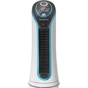 Ventilator turn ROWENTA Eole Compact VU6210F0, ecran LED, 3 trepte viteza, 30W, alb-negru