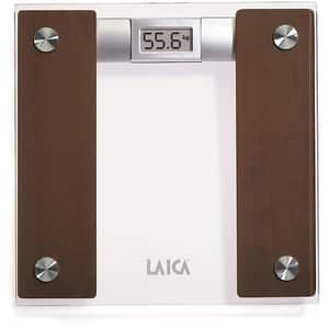 Cantar corporal LAICA PS1032, 160 kg, electronic, sticla, maro-transparent