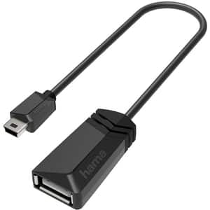 Cablu adaptor OTG USB A - mini USB B HAMA 200309, negru