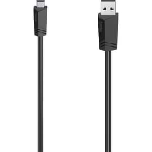 Cablu USB A - mini USB B HAMA 200606, 1.5m, negru