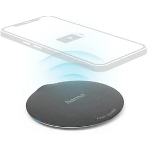 Incarcator wireless HAMA QI-FC10 Metal 201680, universal, QI, 10W, negru