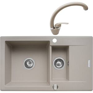 Pachet chiuveta PYRAMIS Extra Smart, compozit granit + baterie, bej