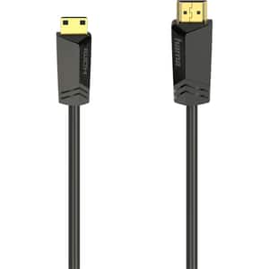 Cablu HDMI - mini HDMI HAMA 205015, 1.5m, 4K HDR, placat cu aur, negru