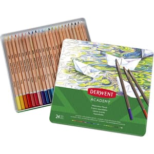 Creioane acuarela DERWENT Academy, 24 culori