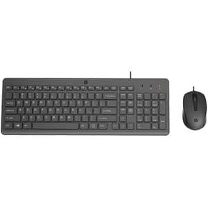 Kit tastatura si mouse cu fir HP 150, USB, negru