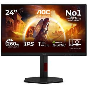 Monitor Gaming LED Fast IPS AOC 24G4ZR, 23.8", Full HD, 260Hz, G-SYNC Compatible, negru