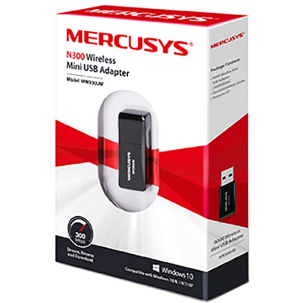 Adaptor USB Wireless MERCUSYS MW300UM, 300Mbps, negru
