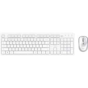 Kit tastatura si mouse Wireless TRUST Ody II Silent 25465, USB, alb