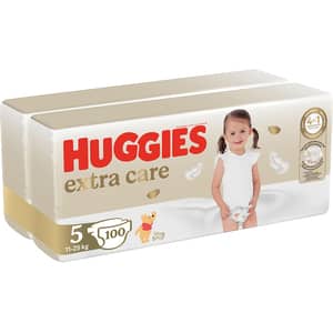 Scutece HUGGIES Extra Care Mega nr 5, Unisex, 15-22 kg, 100 buc