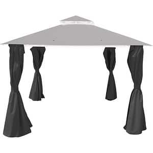 Perete lateral pentru pavilion gradina Thar, poliester, 300 x 300 cm, gri