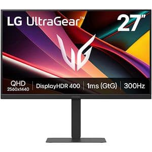 Monitor gaming LED LG UltraGear 27G640A-B, 27", QHD, 300 Hz, FreeSync Premium, HDR10, boxe, pivot, negru