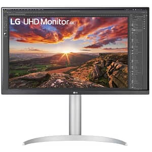 Monitor LED IPS LG 27UP850K-W, 27", 4K, 60Hz, AMD FreeSync, DisplayHDR 400, HDR10, argintiu