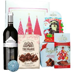 Cos cadou LUXURY BASKETS Red Christmas Box 6RCB