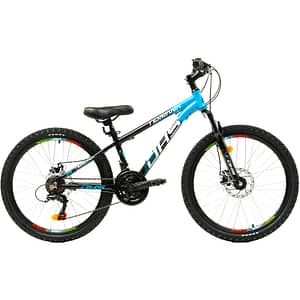 Bicicleta copii DHS Terrana 2423, roata 24", frana disc mecanica, negru-albastru