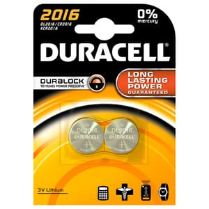 Baterii DURACELL Duralock Litiu CR2016, 2 bucati