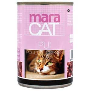 Hrana umeda pentru pisici MARAVET, Adult, Pui, 415 g