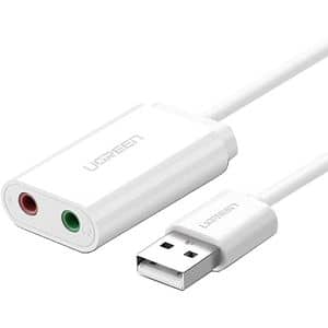 Placa de sunet USB UGREEN US205, 2 x Jack 3.5mm, alb