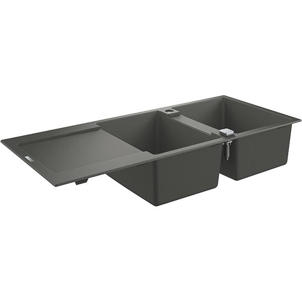 Chiuveta bucatarie GROHE K500 31647AT0, 2 cuve, picurator reversibil, compozit quartz, antracit
